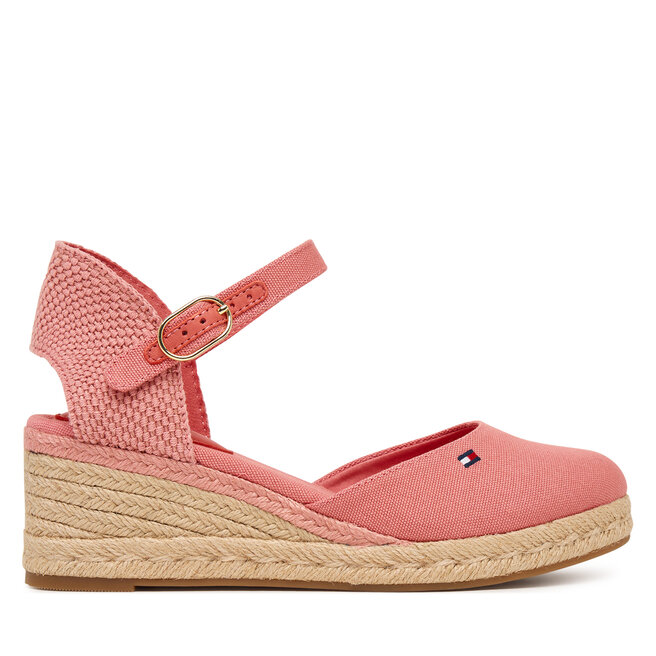 Espadryle Tommy Hilfiger Mid Wedge Espad Closed Toe FW0FW09233 Koralowy