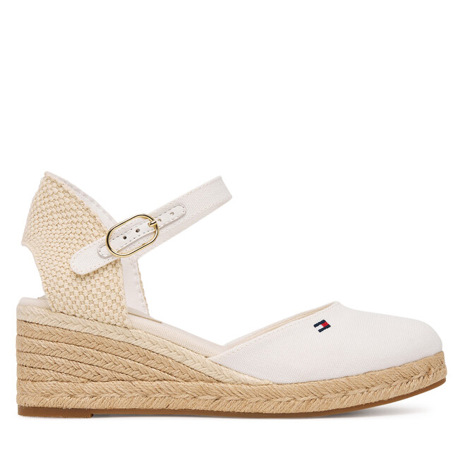 Espadryle Tommy Hilfiger Mid Wedge Espad Closed Toe FW0FW09233 Écru