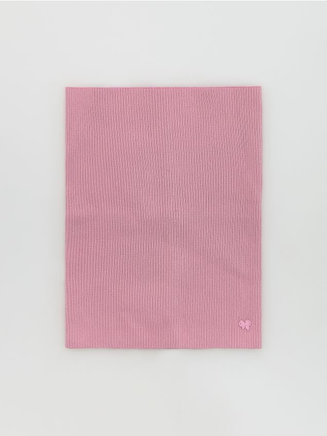 Reserved - Bawełniany komin z aplikacją - różowy