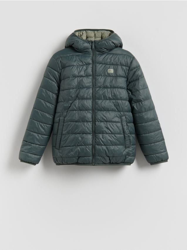 Reserved - Dwustronna kurtka z kapturem - ciemnozielony
