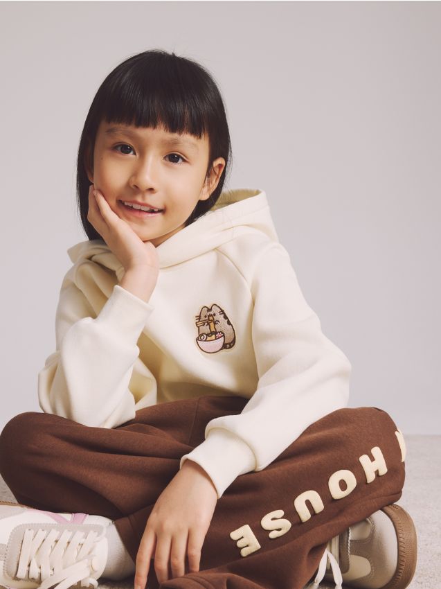 Reserved - Spodnie dresowe Pusheen - ciemnobrązowy