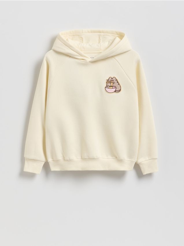 Reserved - Bluza z nadrukiem Pusheen - jasnożółty