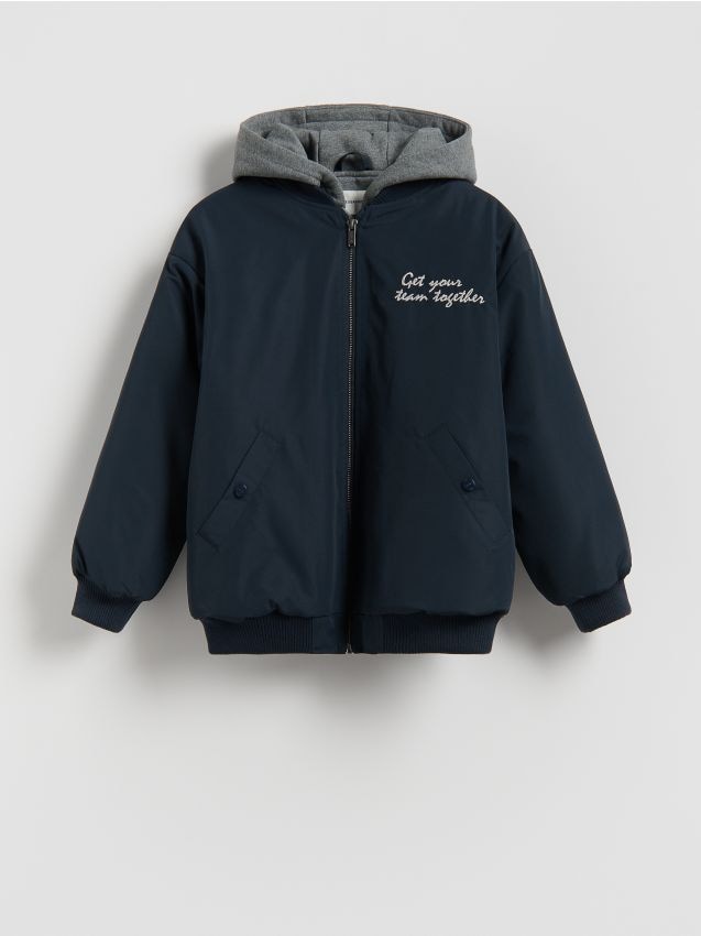 Reserved - Bomberka z kapturem - granatowy
