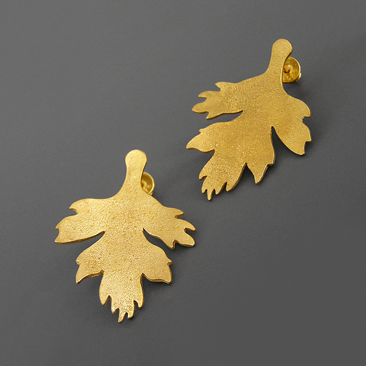 Kolczyki pozłacane liście