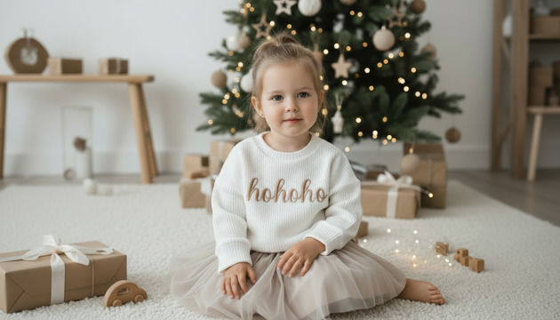 Haftowany sweterek z wiskozy premium / ecru