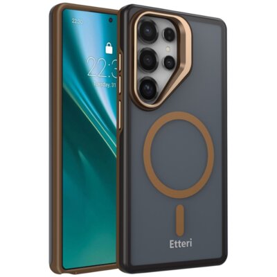 Etui ETTERI Morning Fog MagSafe do Samsung Galaxy S25 Ultra Brązowy