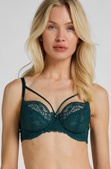 Hunkemöller Nieusztywniony biustonosz z fiszbinami Isadora Zielony