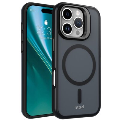 Etui ETTERI Morning Fog MagSafe do Apple iPhone 16 Pro Max Czarny
