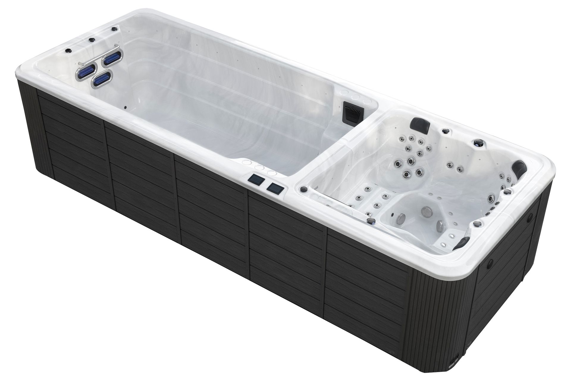 Aquess Wanna ogrodowy z przeciwprądem i hydromasażem Wave 590 x 225 cm