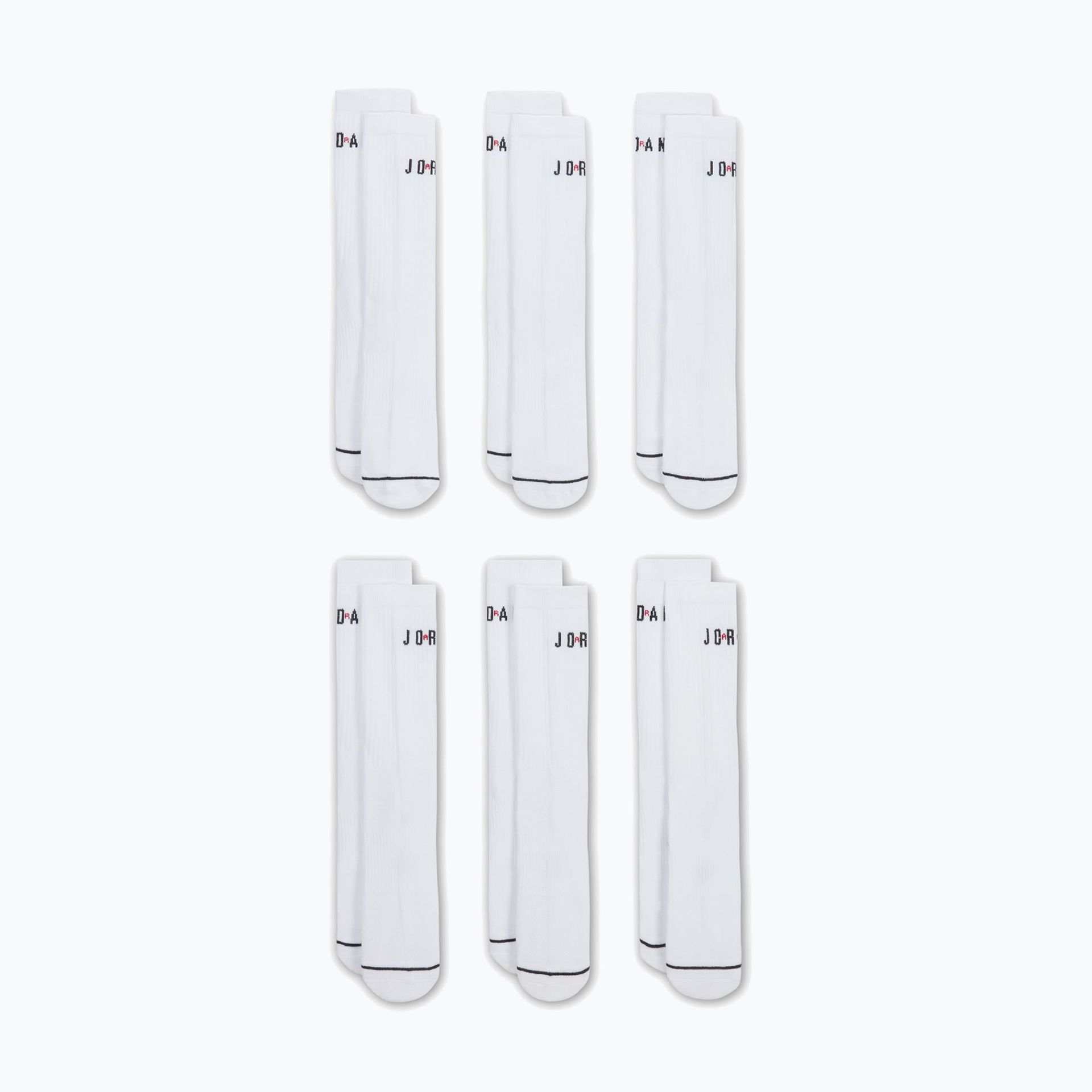 Skarpety Nike Jordan Everyday Crew 6 par white/gym red/black WYSYŁKA W 24H 30 DNI NA ZWROT