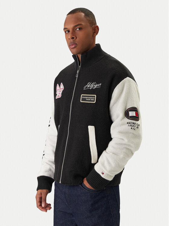Tommy Hilfiger Kurtka bomber MW0MW42581 Czarny Regular Fit