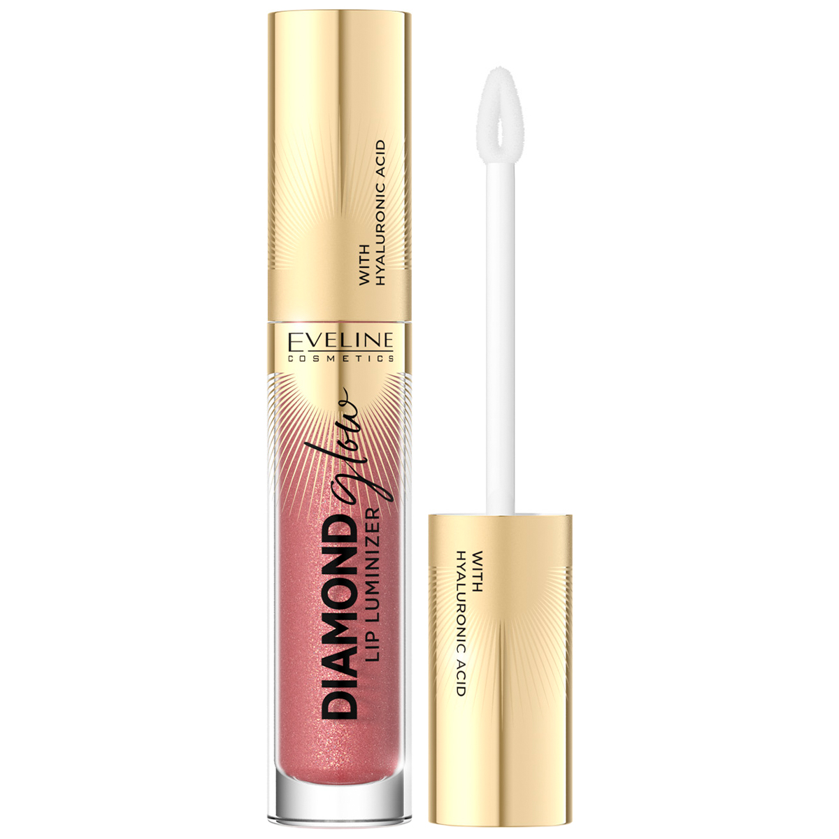 Eveline Cosmetics Diamond Glow Lip Luminizer, błyszczyk z kwasem hialuronowym, nr 15, 4,5 ml