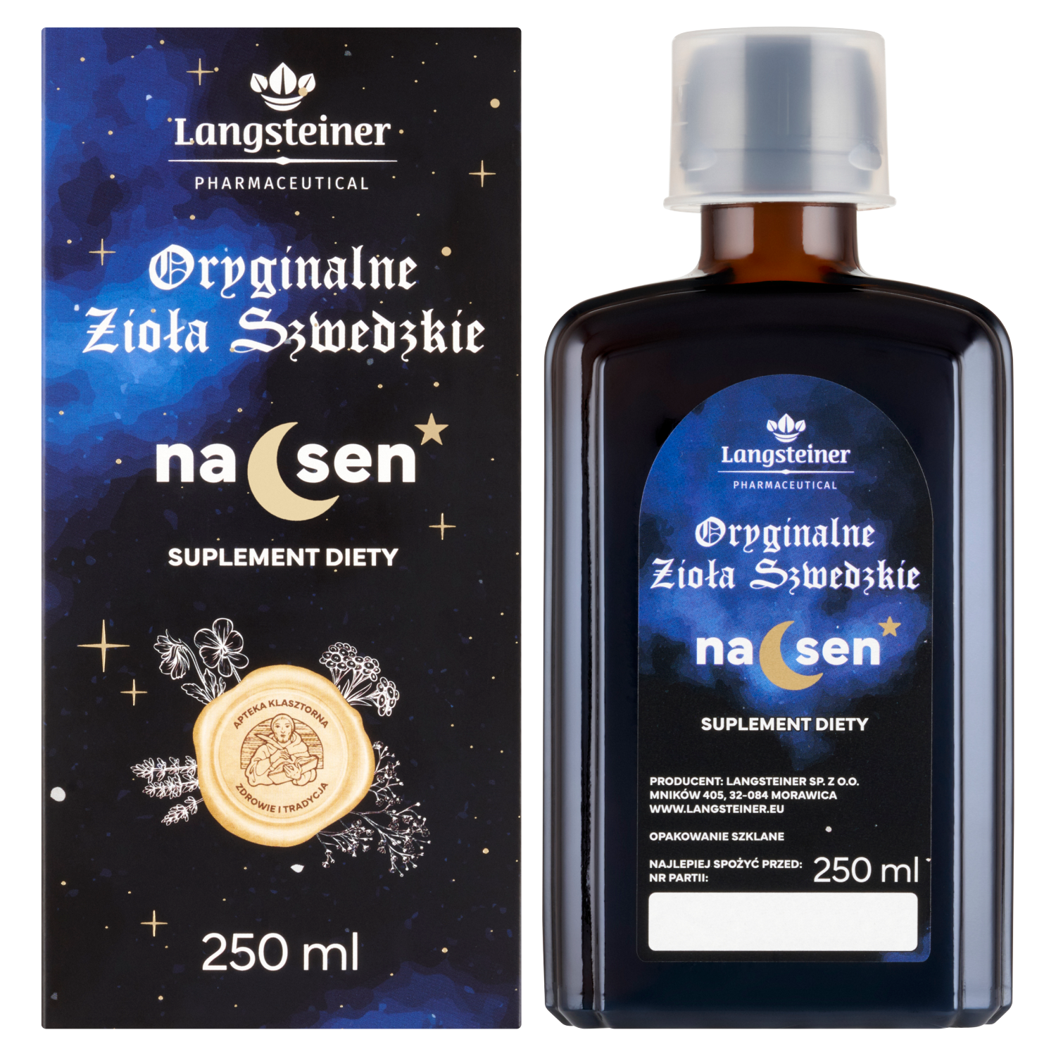 Langsteiner Oryginalne Zioła Szwedzkie Na sen, 250 ml