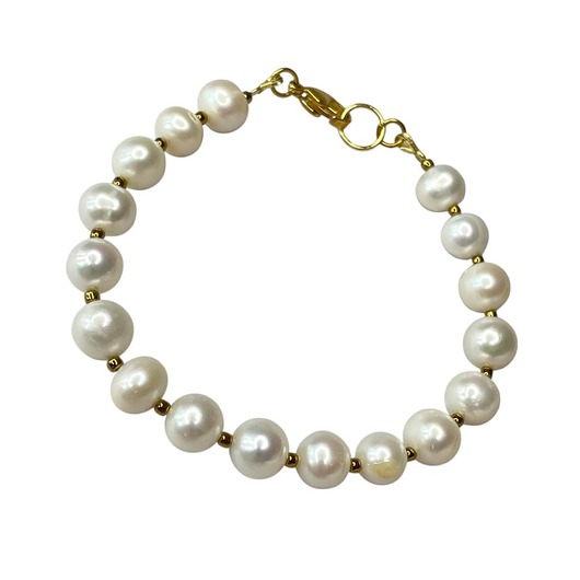 Ponadczasowa bransoletka z pereł ze złoconym wykończeniem
