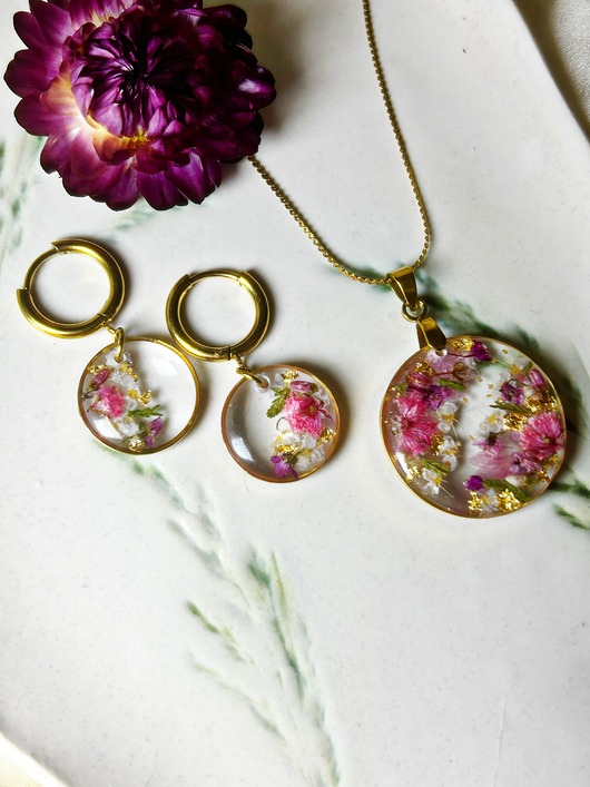 Piękny komplet biżuterii Zaczarowany Ogród