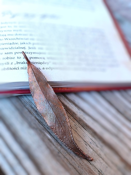 Liść wierzby IV wisior miedziany