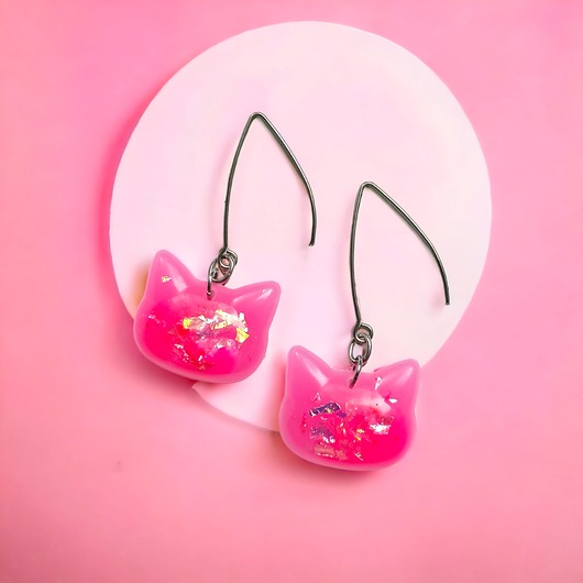 BARBIE : kotki : UNIKATOWE kolczyki z żywicy