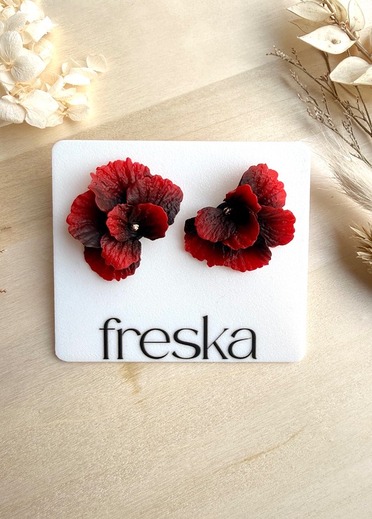 Kolczyki półkwiaty Maki Flamenco