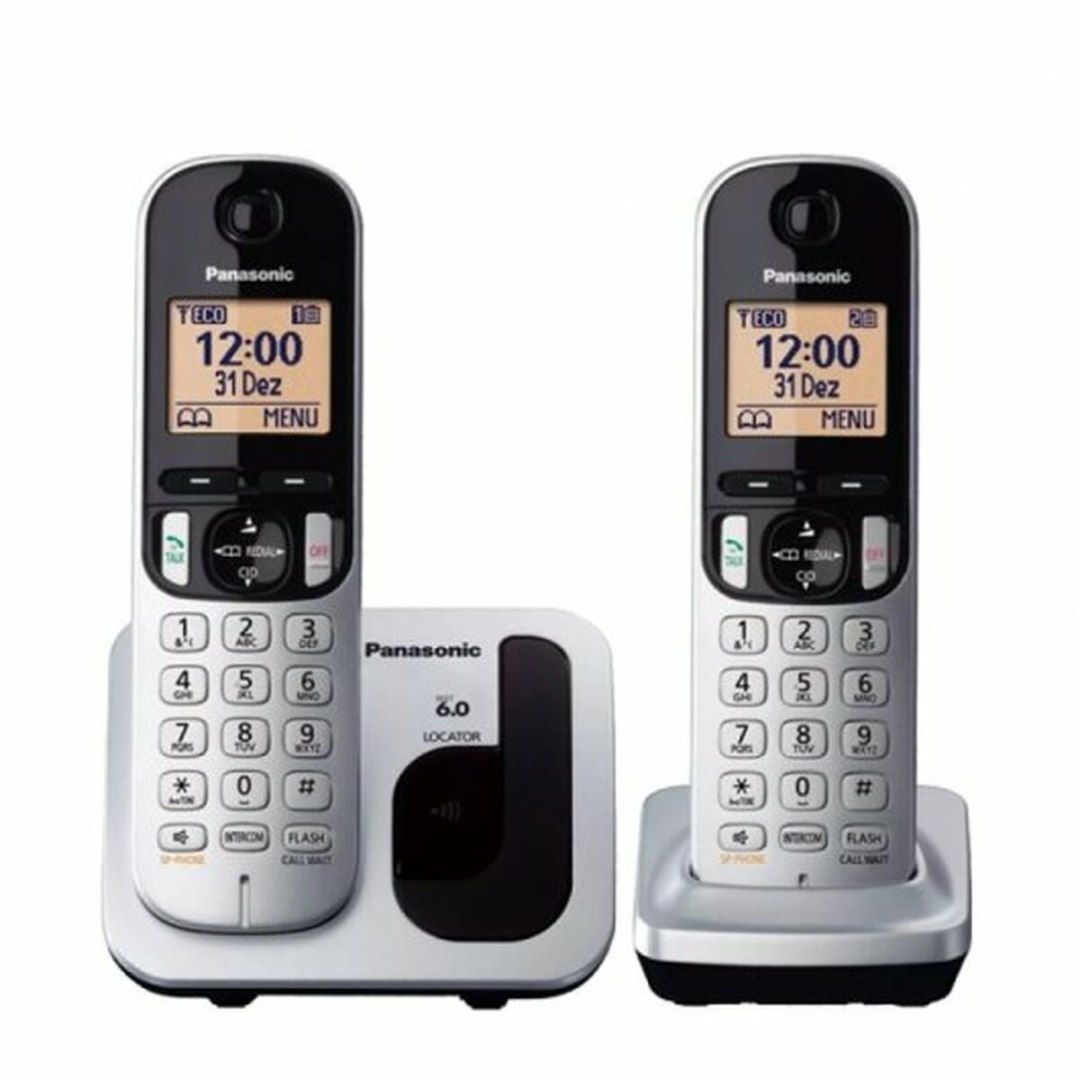 Panasonic Telefon Bezprzewodowy KX-TGC212 (2 pcs) Bursztyn Srebrzysty Metalik