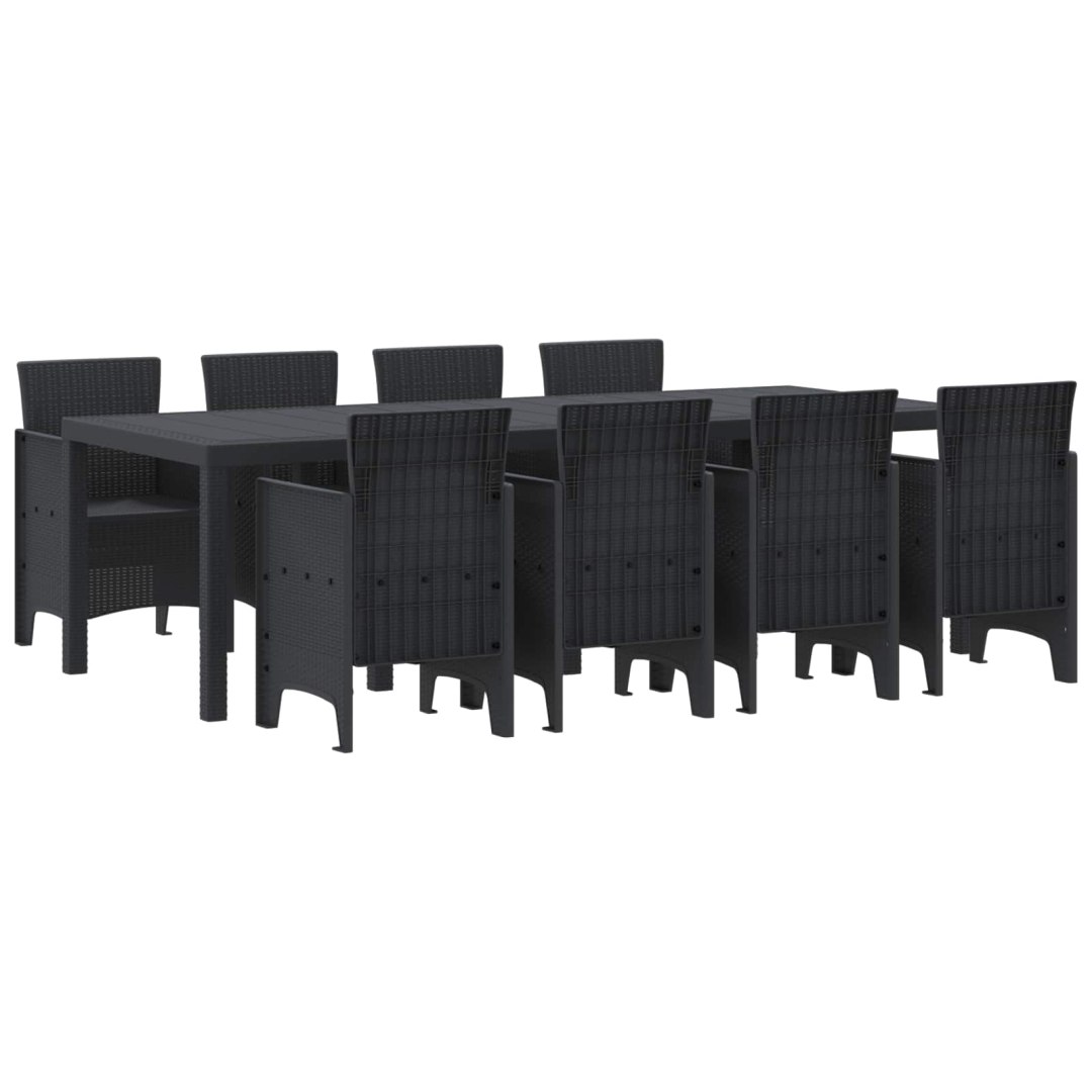 VidaXL Zestaw do jadalni w ogrodzie 9 pcs Antracyt Rattan Polt 3378732