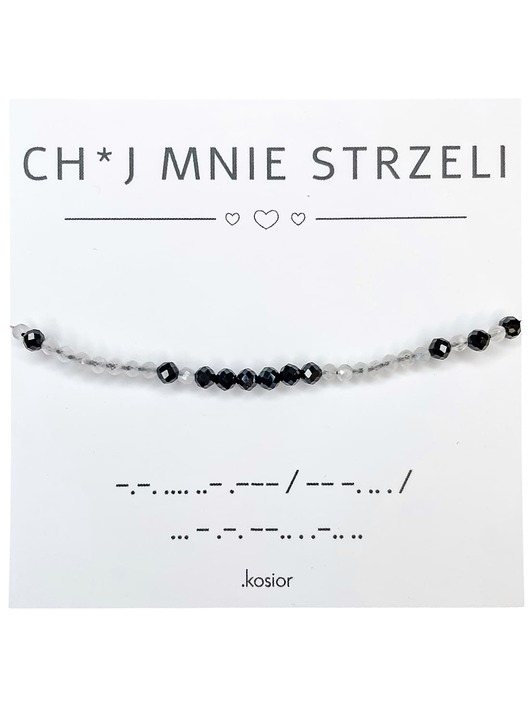 Bransoletka z alfabetem Morse Agat, Księżycowy