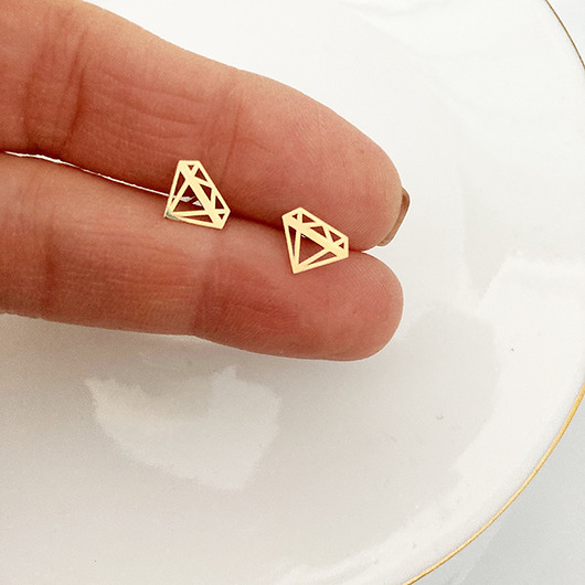 Złoto 585 kolczyki z diamencikami , diament