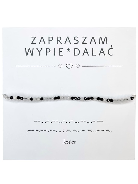 Bransoletka z alfabetem Morse Agat, Księżycowy