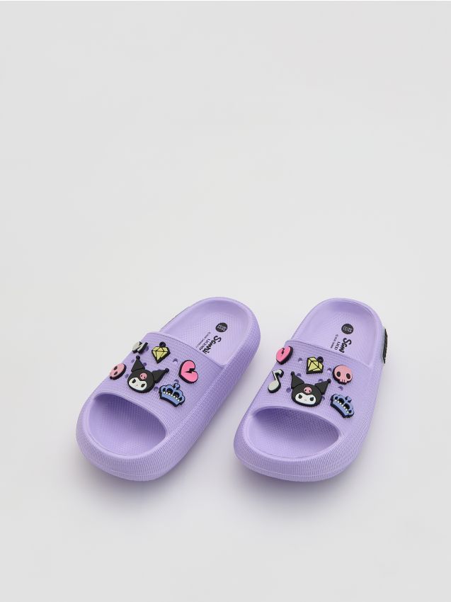 Reserved - Klapki z przypinkami Kuromi - lawendowy