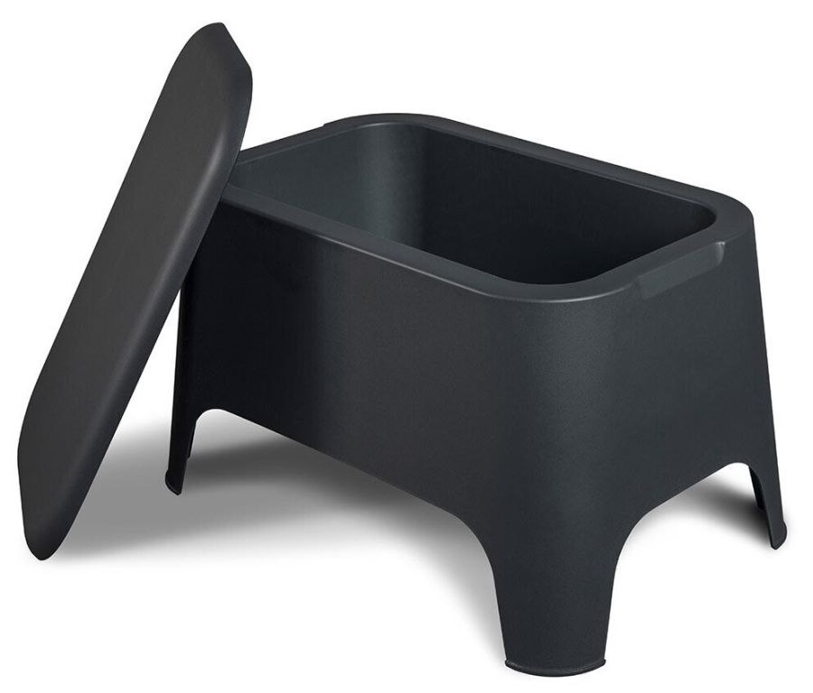 PETRA stół plastikowy + skrzynia, grafitowy R103657