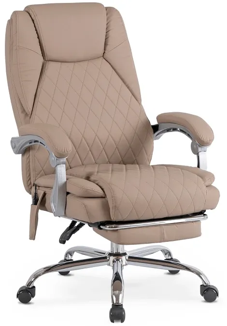 EDINOS Beżowy masujący fotel obrotowy - Plix 3X