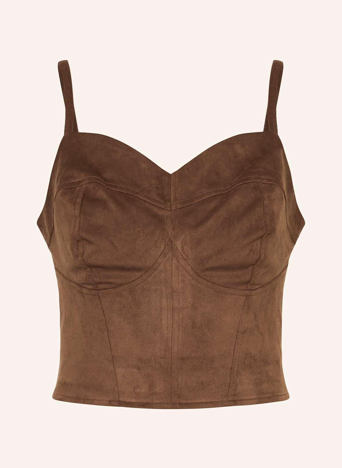 Guess Top Z Imitacji Skóry braun