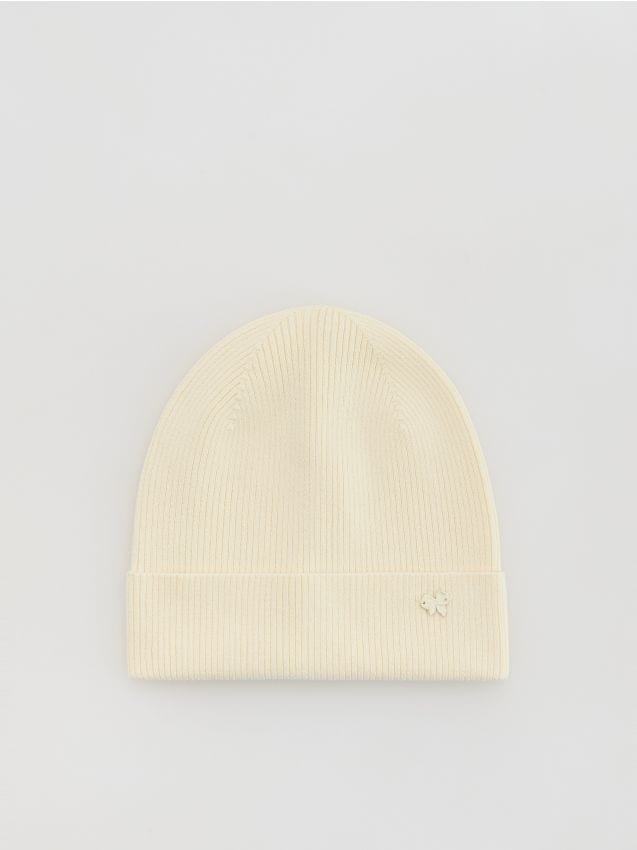 Reserved - Bawełniana czapka - złamana biel