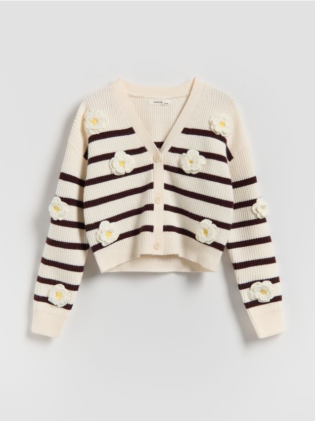 Reserved - Kardigan z dodatkiem wiskozy - wielobarwny