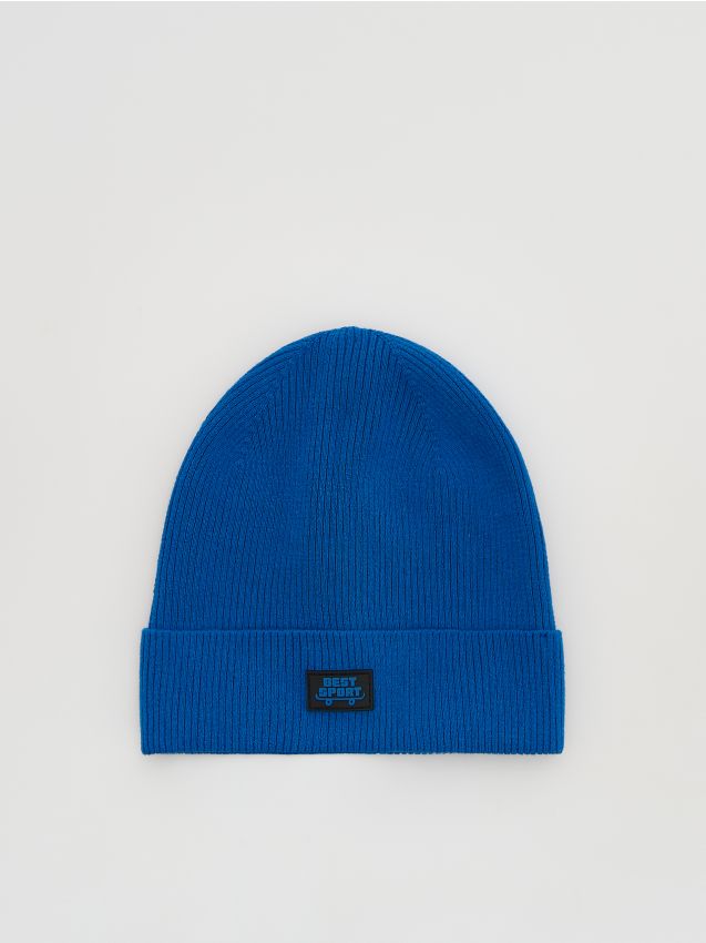 Reserved - Czapka z naszywką - niebieski