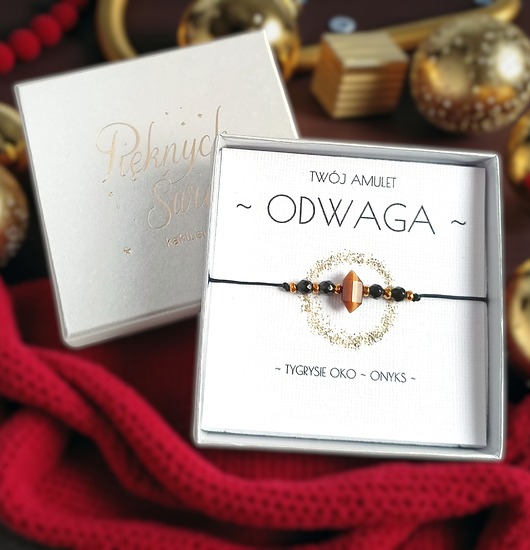 WYSYŁKA 24h - ODWAGA - świąteczne pudełko - TYGRYSIE OKO, ONYKS