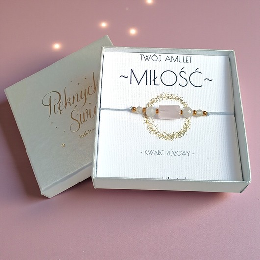 WYSYŁKA 24h - MIŁOŚĆ - świąteczne pudełko - kwarc różowy