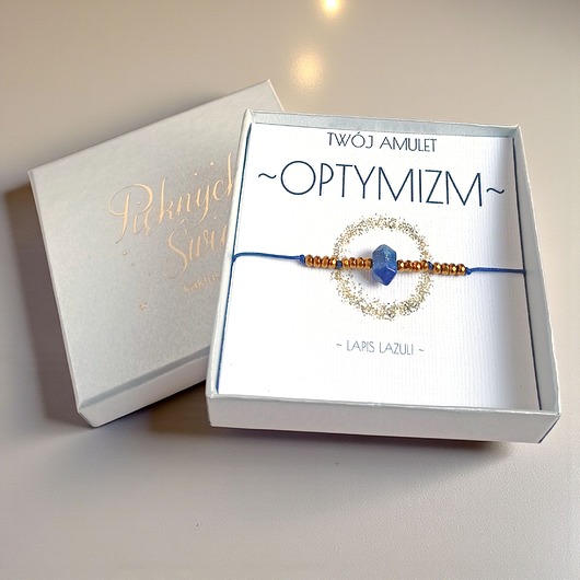WYSYŁKA 24h - OPTYMIZM - świąteczne pudełko - lapis lazuli