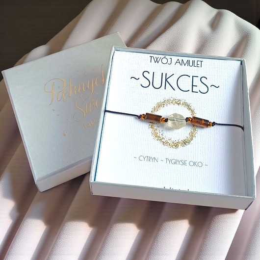 WYSYŁKA 24h - SUKCES - świąteczne pudełko - cytryn, tygrysie oko