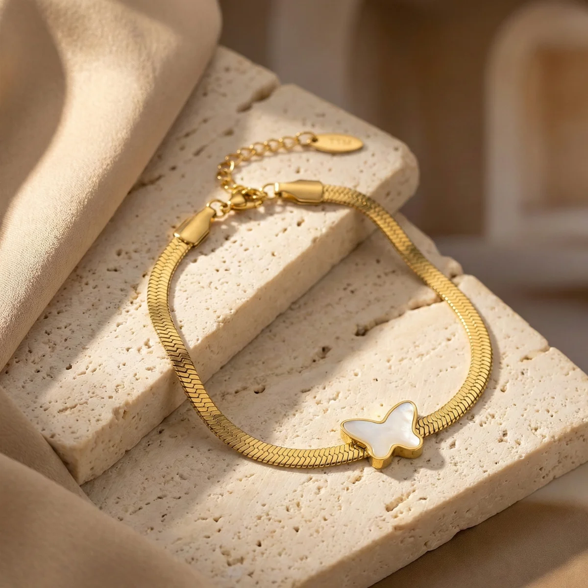 Bransoletka GOLDEN BUTTERFLY - SNAKE CHAIN
