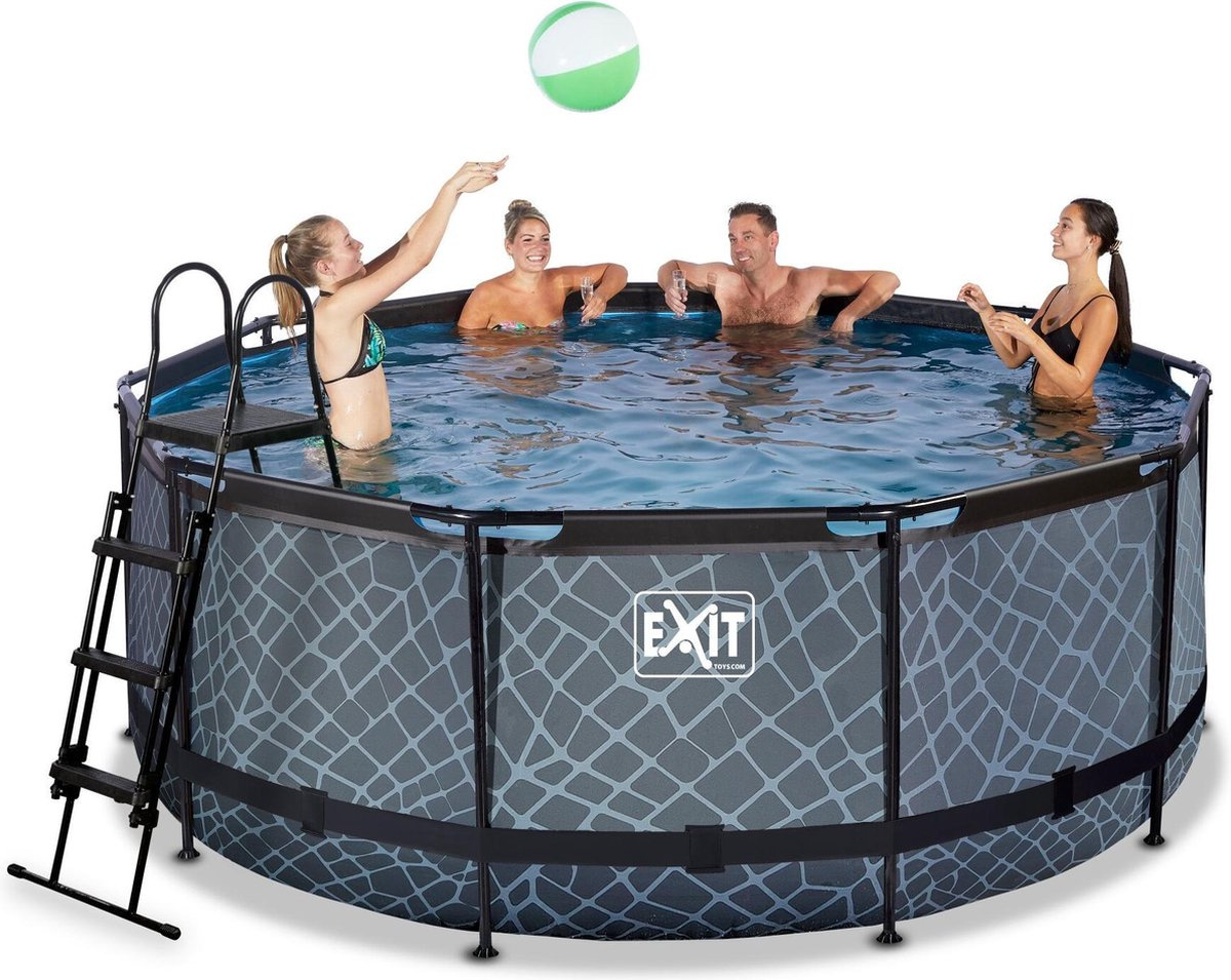 Exit Basen ogrodowy stelażowy 360x122 cm pompa piaskowa Stone