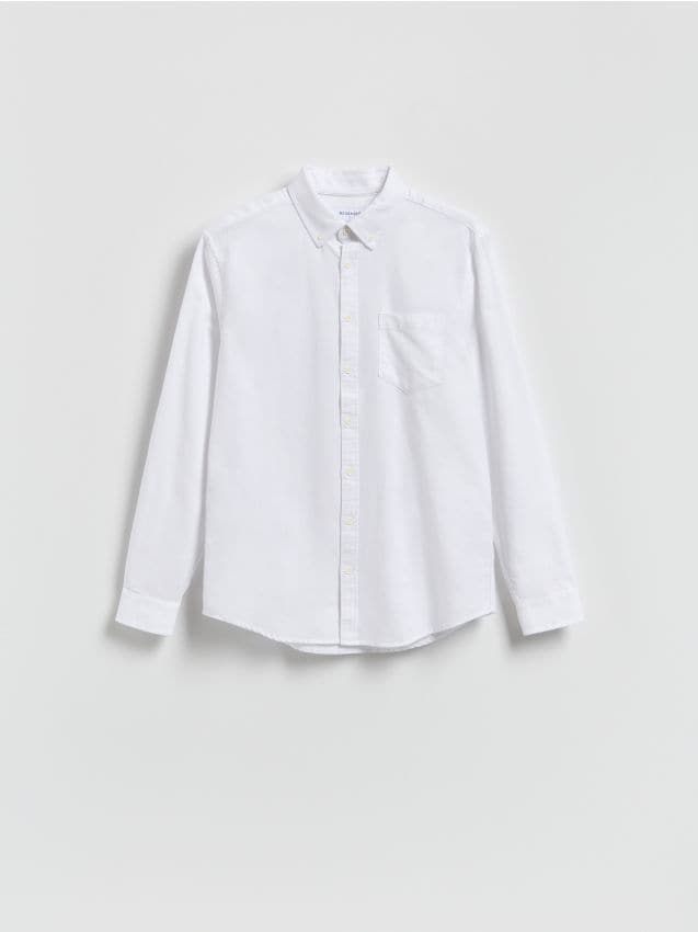 Reserved - Bawełniana koszula slim fit - biały