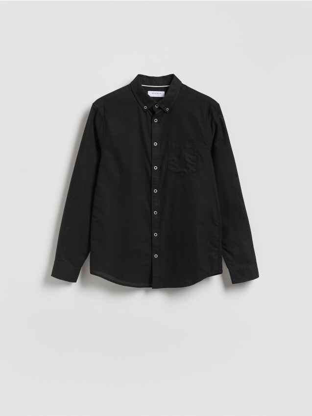 Reserved - Bawełniana koszula slim fit - czarny