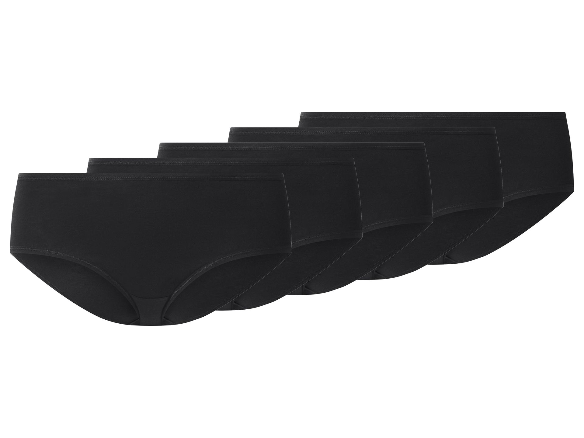 esmara® Majtki hipstery damskie z bawełną, 5 par (Czarny, XL(48/50))