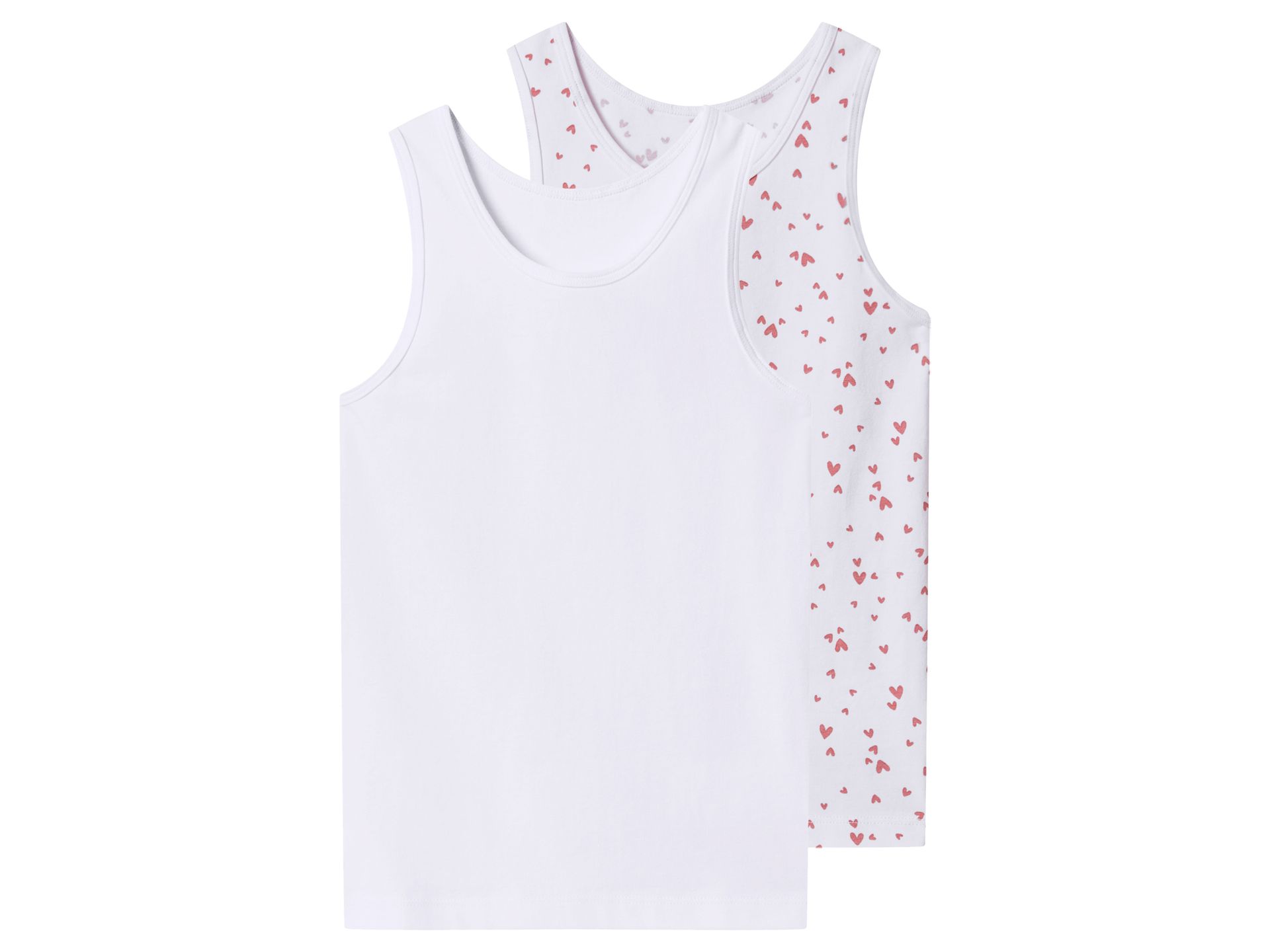 lupilu® Podkoszulki dziewczęce, 2 sztuki (Biały, 98/104)
