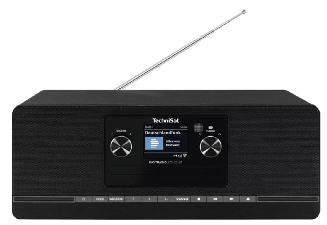 TechniSat DigitRadio 372 CD BT schwarz Przenośny Analogowe i cyfrowe Czarny