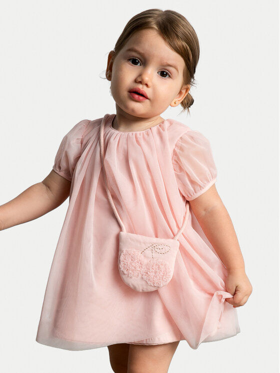 Mayoral Sukienka elegancka 1917 Różowy Regular Fit