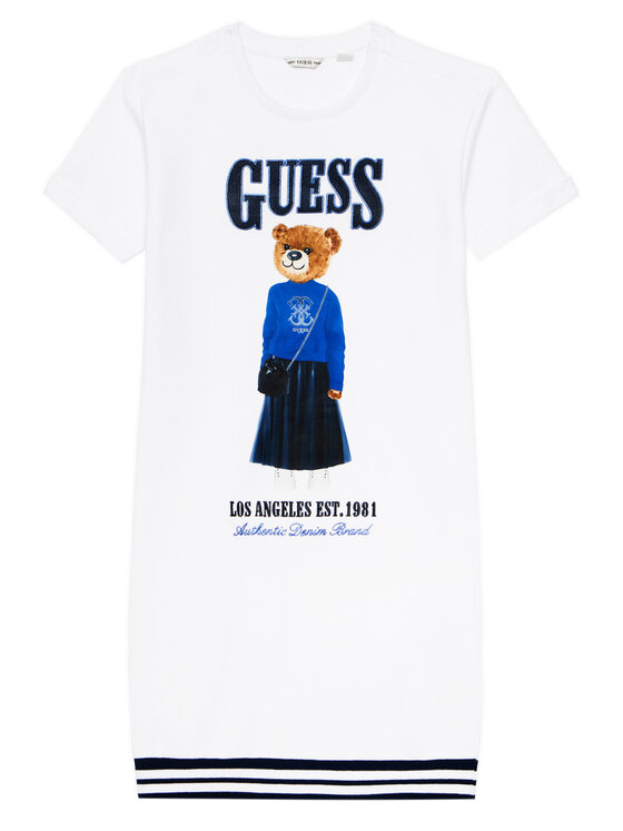 Guess Sukienka codzienna J6RK11 KAD74 Biały Regular Fit