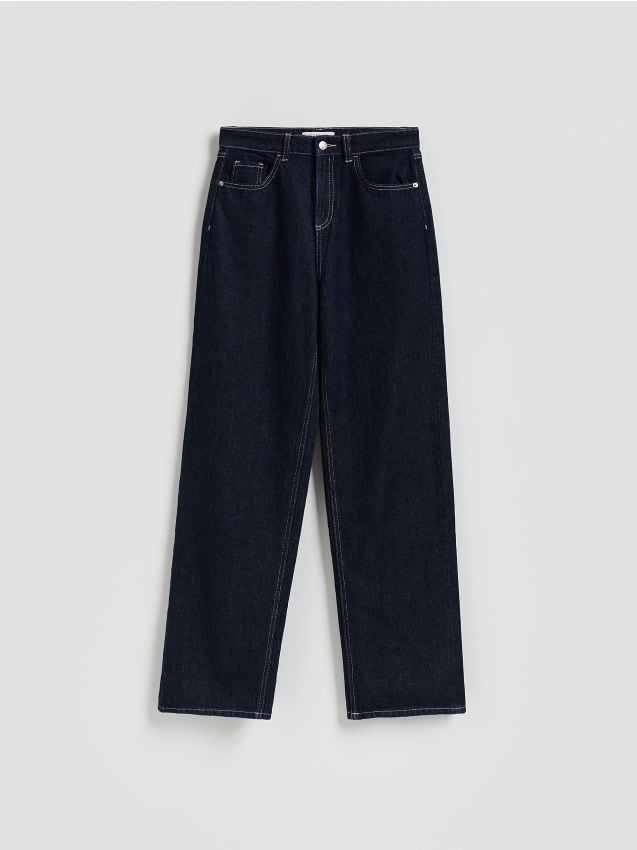 Reserved - Jeansy regular - granatowy