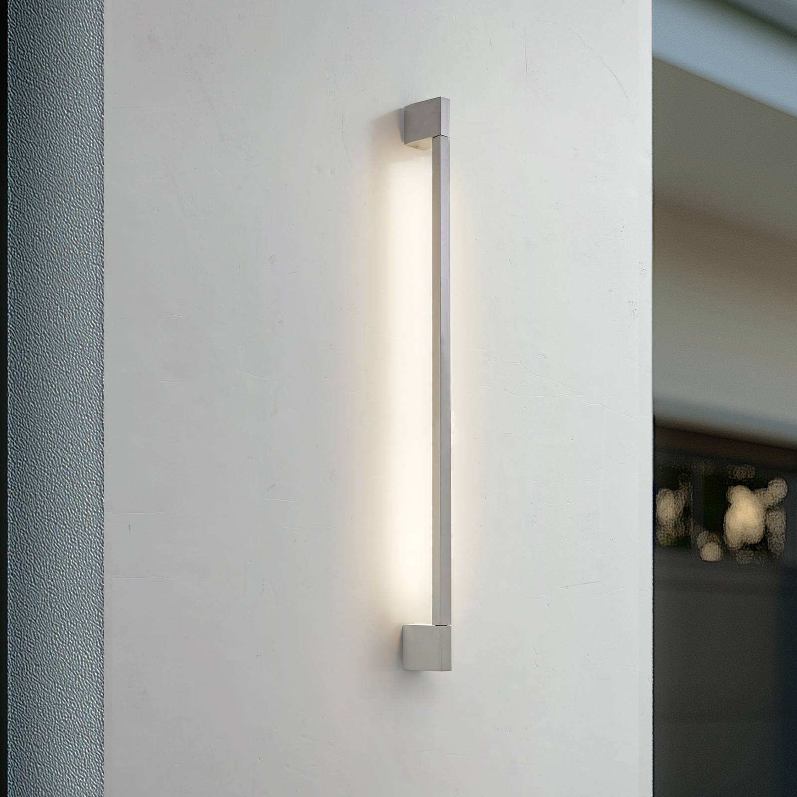 Kinkiet zewnętrzny LED Neano Lindby, aluminiowy / szary / cynkowy, aluminium, nowoczesny