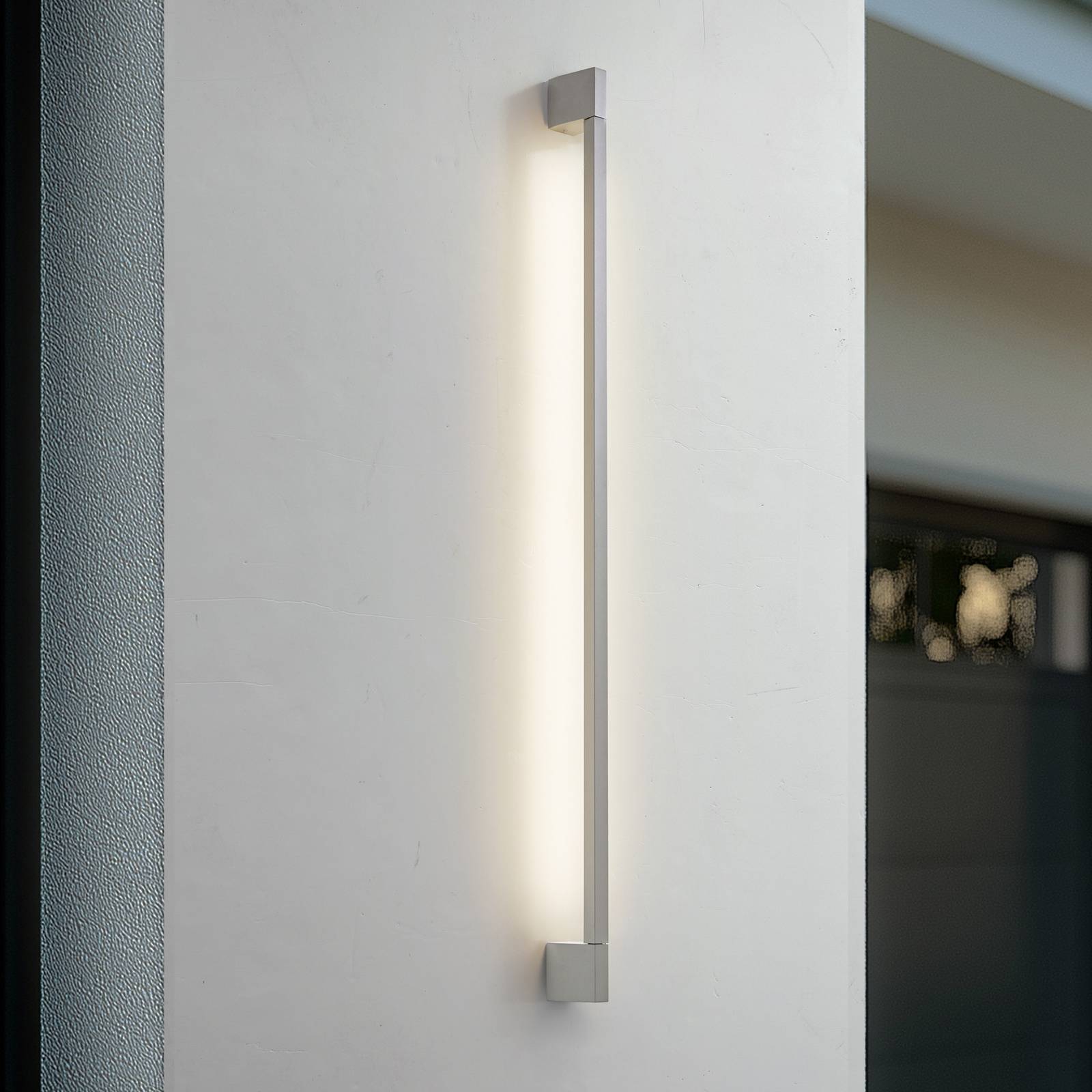 Kinkiet zewnętrzny LED Neano Lindby, aluminiowy / szary / cynkowy, aluminium, nowoczesny